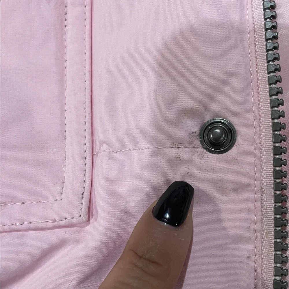 Hanna Andersson Pink Down Puff Coat with Removable Faux Fur Hood